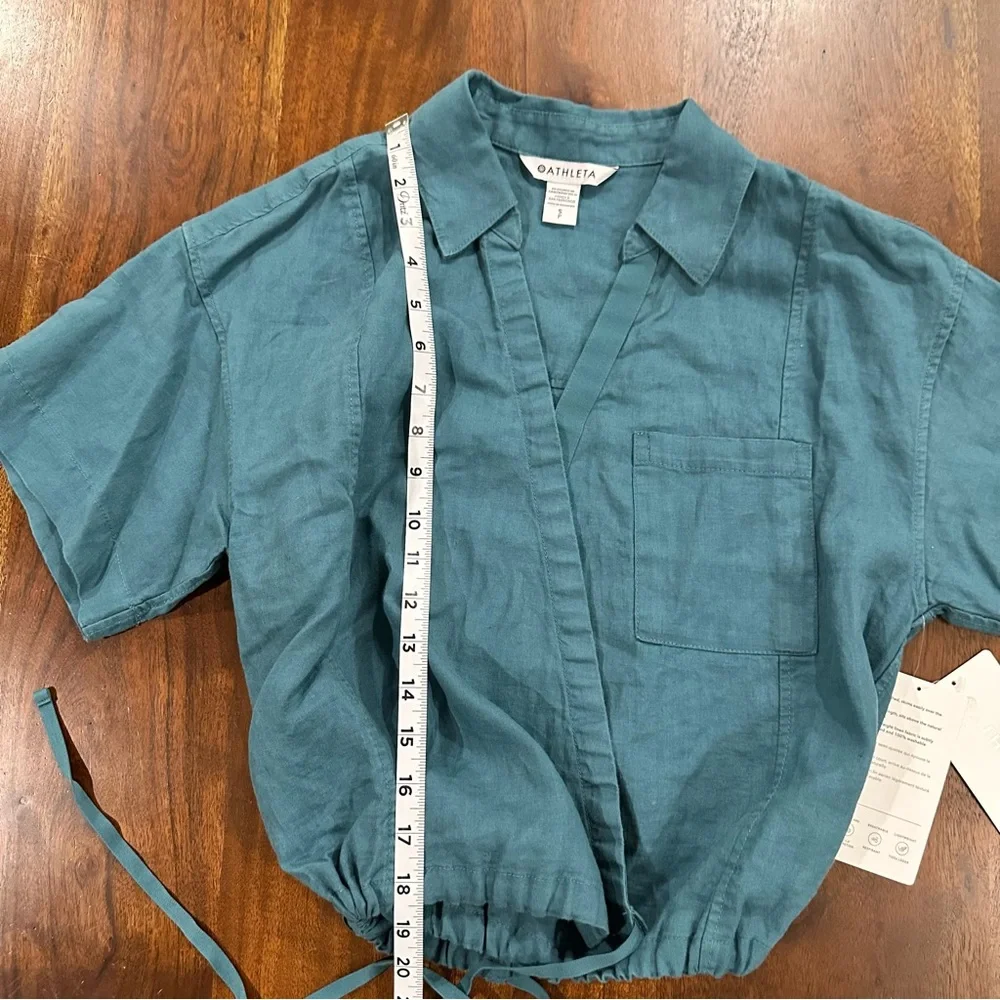 New! Athleta Playa 100% Linen Tie Top Size Small